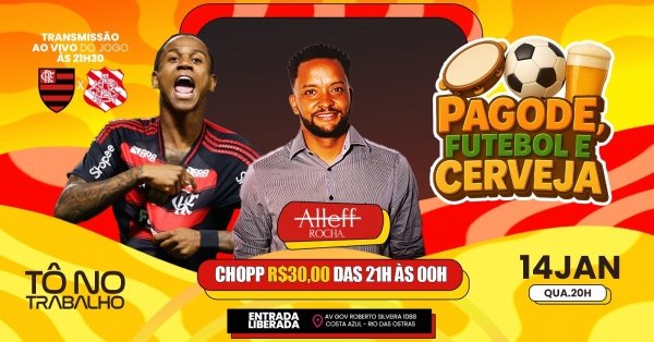 Pagode, Futebol e Cerveja | 14JAN (QUA) | Tô no Trabalho (foto do evento)