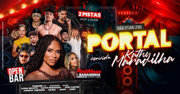 17/01 - PORTAL RIO CONVIDA KATHY MARAVILHA /  MEGA OPEN BAR + BANANINHA + PINKMOON (foto do evento)