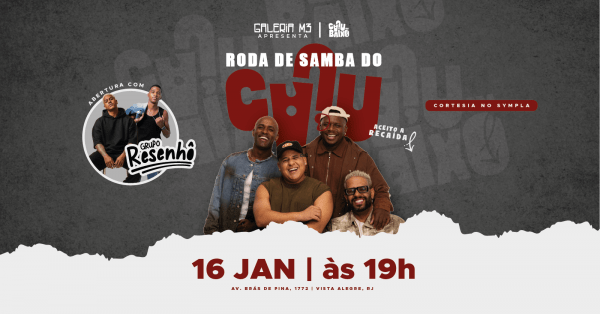 RODA DE SAMBA DO CAJU | GRUPO RESENHÔ | GALERIA M3 (16/01) SEXTA-FEIRA RIO DE JANEIRO (foto do evento)