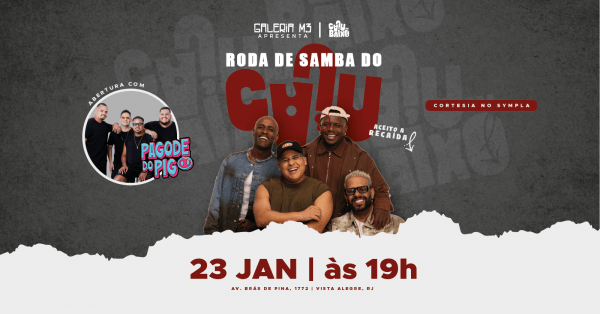RODA DE SAMBA DO CAJU | PAGODE DO PIG | GALERIA M3 (23/01) SEXTA-FEIRA RIO DE JANEIRO (foto do evento)
