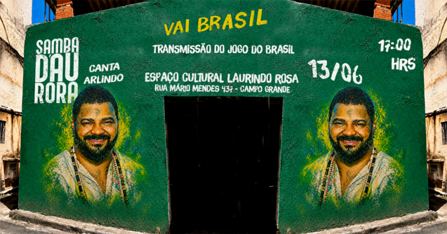 Samba D'Aurora canta Arlindo Cruz - Transmissão do jogo do Brasil (foto do evento)