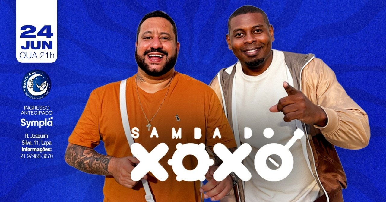 Samba do xoxó e convidados beco do rato 24/06 18h - quarta feira - transmissão telão jogo do brasil (foto do evento)