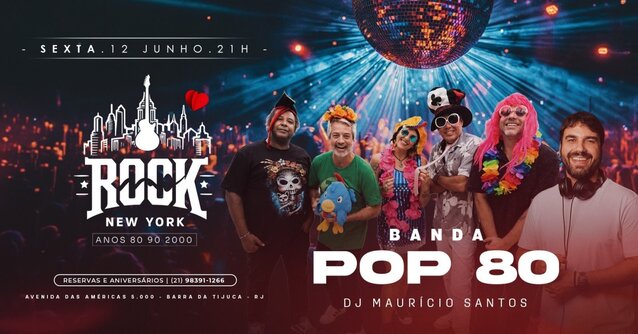 Rock new york | banda pop80 | dj maurício santos | boteco colinda barra (foto do evento)