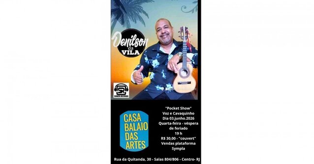 Denilson da Vila " Pocket Show " Voz e Cavaquinho. (foto do evento)