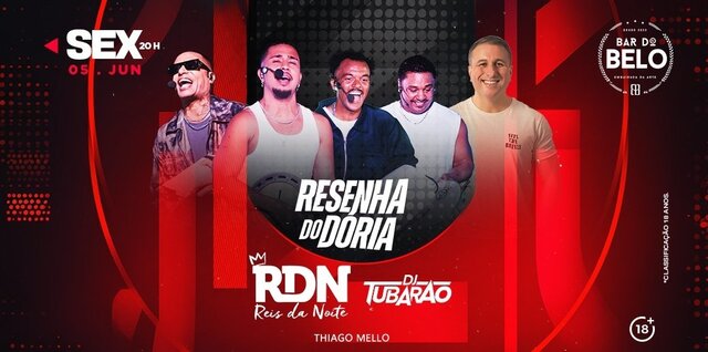 Bar do belo apresenta: resenha do dória (rdn e dj tubarão) (foto do evento)
