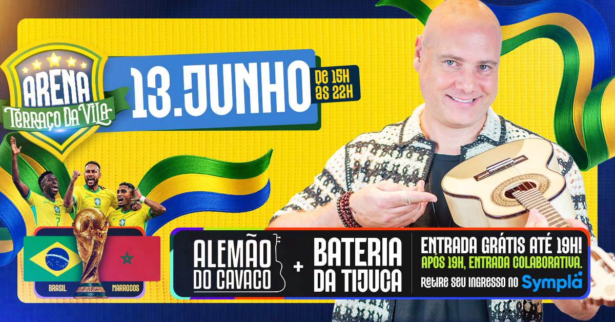 Arena terraço da vila - alemão do cavaco + bateria da tijuca no primeiro jogo do brasil (foto do evento)