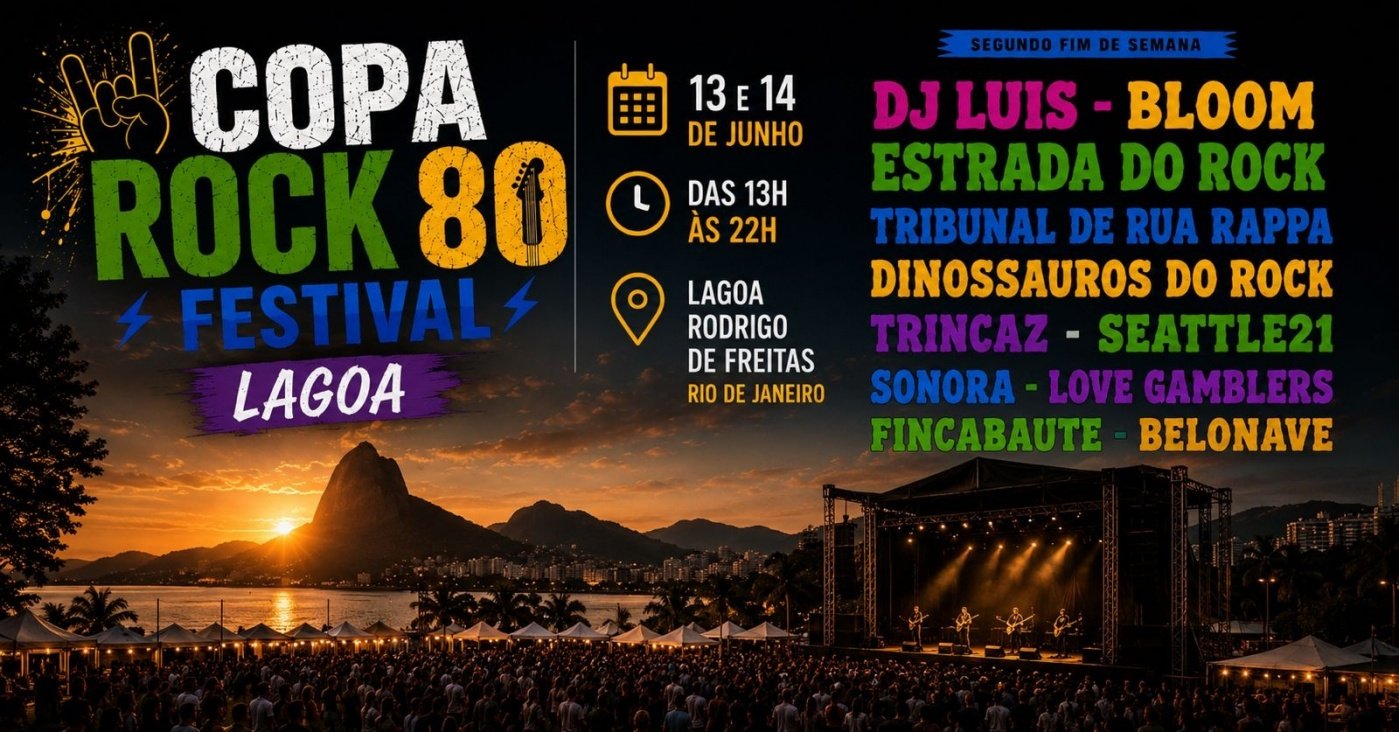 Copa do Mundo no ROCK 80 FESTIVAL Lagoa 13 e 14 junho (foto do evento)