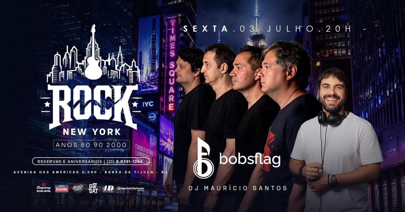 Rock new york | banda bobsflag | dj maurício santos| boteco colinda barra (foto do evento)