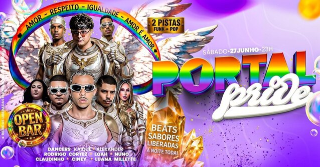 27/06 - portal pride / mega open bar + beats free a noite toda (foto do evento)