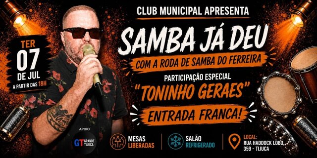 Roda de samba já deu (foto do evento)