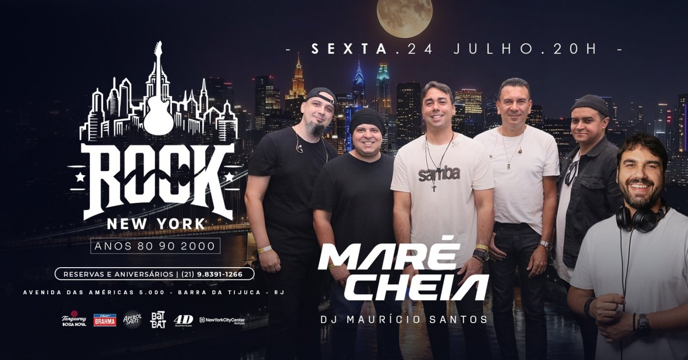Rock new york | banda maré cheia | dj maurício santos | boteco colinda mew york (foto do evento)