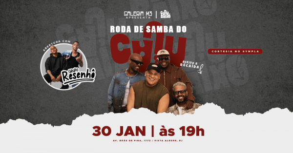 roda de samba do caju | grupo resenhô | galeria m3 (30/01) sexta-feira rio de janeiro (foto do evento)