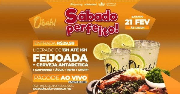 sábado perfeito 21/02 | feijoada | cerveja | pagode (foto do evento)