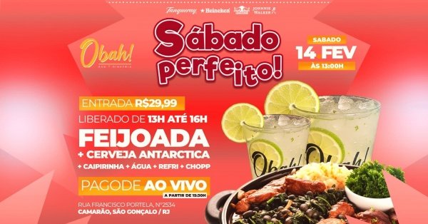sábado perfeito 14/02 | feijoada | cerveja | pagode (foto do evento)