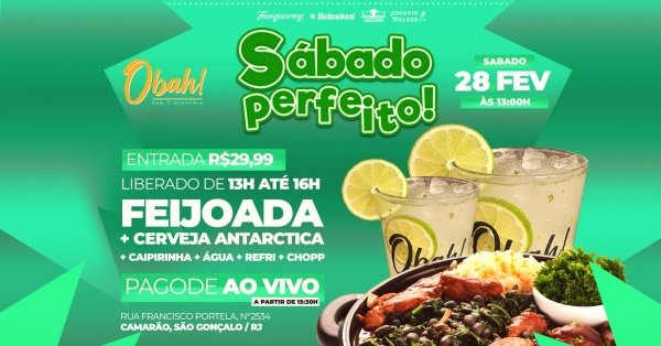 sábado perfeito 28/02 | feijoada | cerveja | pagode (foto do evento)