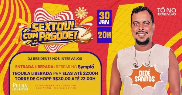 sextou com pagode | 30jan (sex) | tô no trabalho (foto do evento)