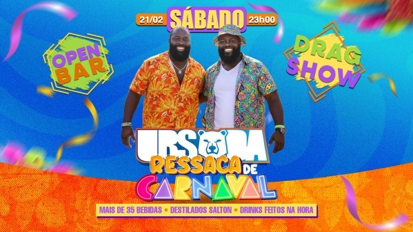 ursada ressaca de carnaval 21/02 (sábado) mega open bar (lapa) (foto do evento)