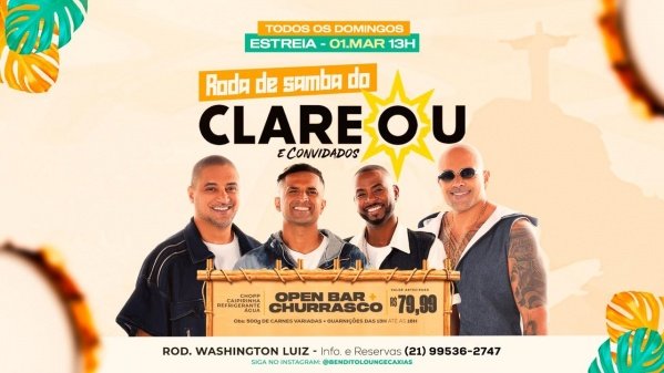 clareou / churrascada / open bar / roda de samba (foto do evento)