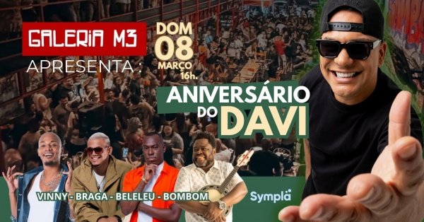 aniversário do davi | galeria m3 (08/03) domingo rio de janeiro (foto do evento)