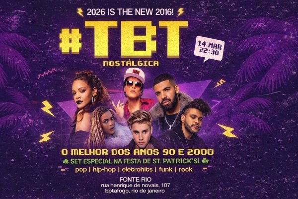 festa #tbt nostálgica | hits de 2016 | o melhor dos anos 90 e 2000! fonte ex- casa da matriz (foto do evento)