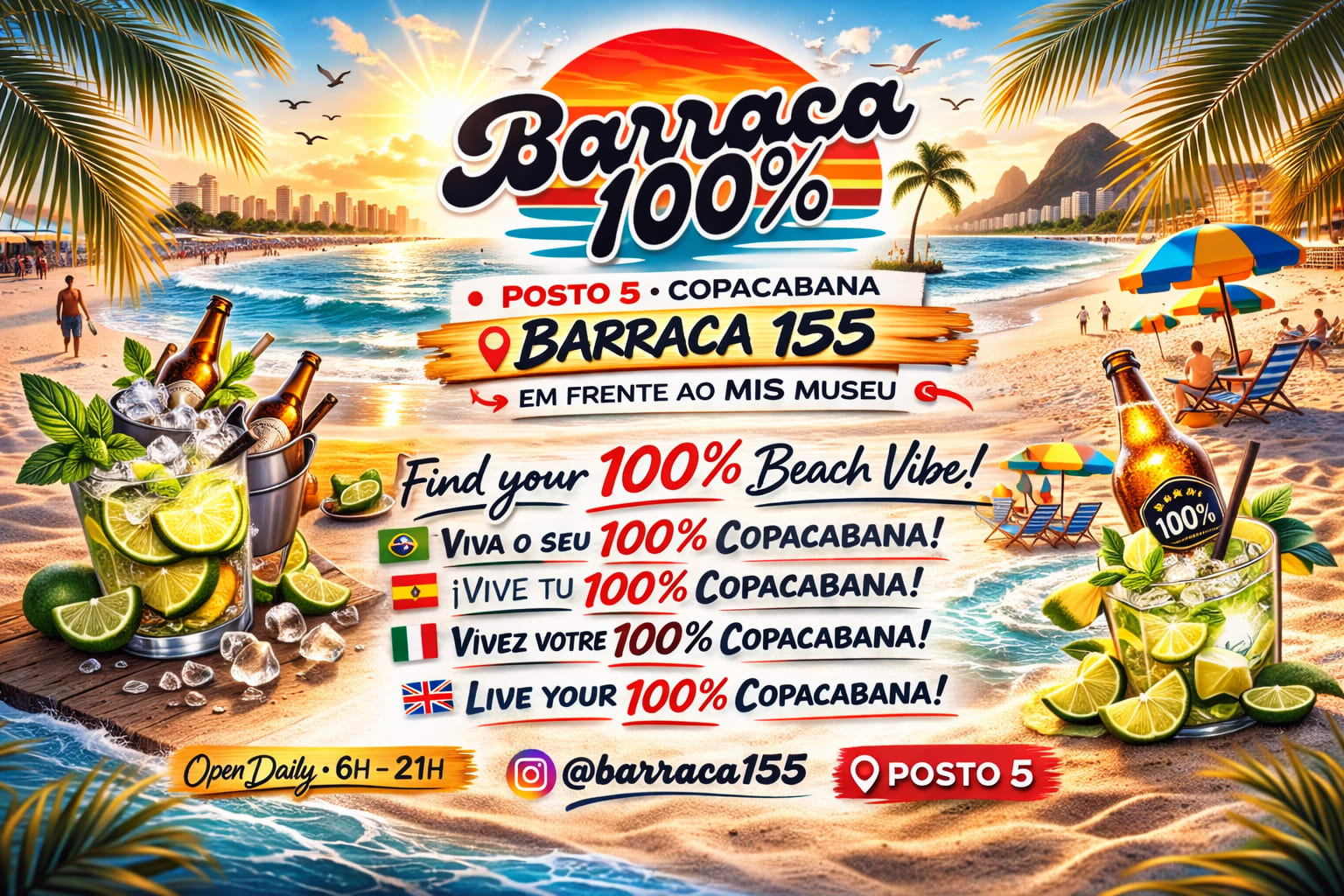 Opening Barraca 100% - Posto 5 - Copacabana (foto do evento)