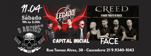 tributos: creed banda face + capital inicial banda legado inicial (foto do evento)