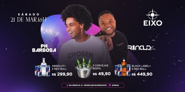 sábado no eixo: ph barbosa, ronald e dj junior (foto do evento)