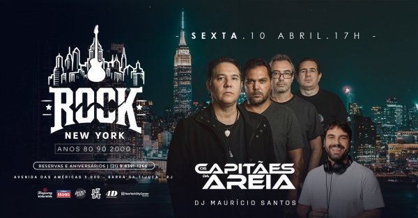 rock new york | banda os capitães de areia| dj maurício santos| colinda barra shopping new york (foto do evento)