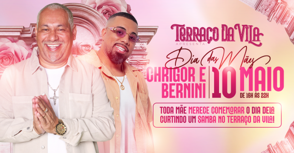 Chrigor e bernini no terraço da vila (foto do evento)