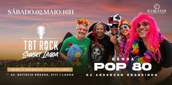 Tbt rock sunset lagoa | banda pop 80 | rodrigo candelot | guto bastos | mandarim lagoa (foto do evento)