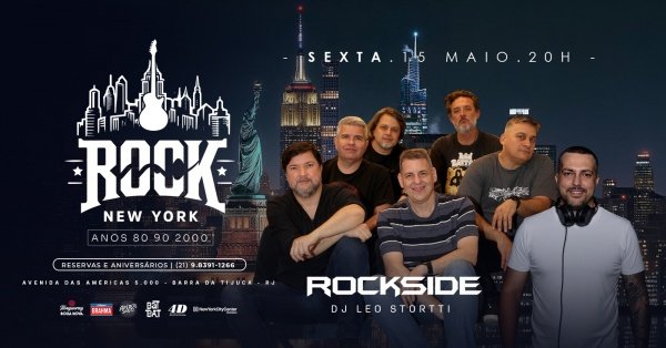Rock new york | banda rockside | dj maurício santos | colinda shopping new york barra (foto do evento)