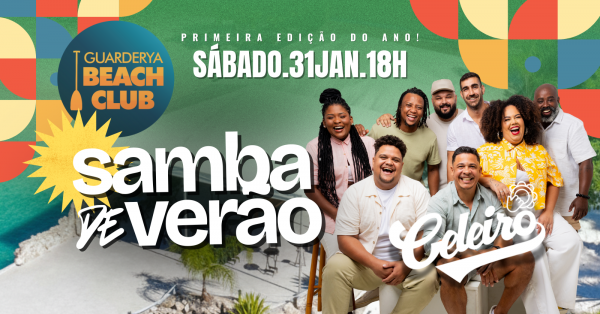 INGRESSOS: SAMBA DE VERÃO com RODA DO CELEIRO | GUARDERYA BEACH CLUB - NITERÓI RJ (foto do evento)