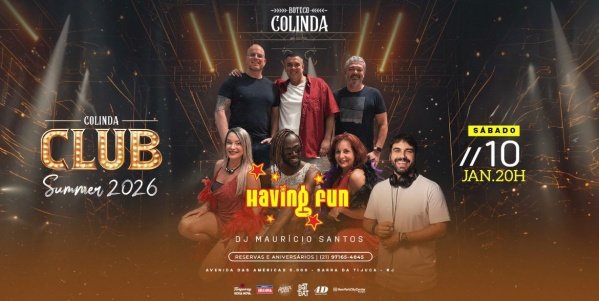 COLINDA CLUB (10/01) com Having Fun + Dj Maurício Santos (foto do evento)