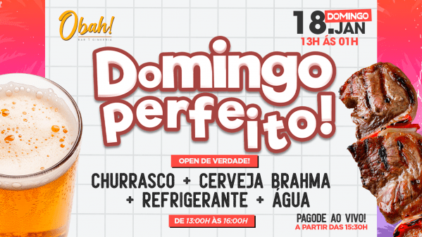 DOMINGO PERFEITO 18/01 | CHURRASCO | CERVEJA | PAGODE (foto do evento)