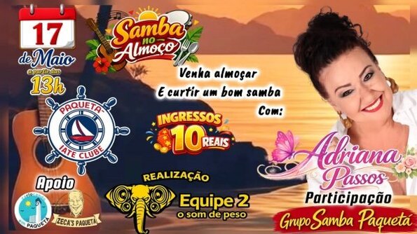 Samba no Almoço com Adriana Passos e participação do Grupo Samba Paquetá (foto do evento)