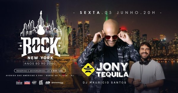 Rock new york | banda jony tequila | dj maurício santos | colinda shopping new york barra (foto do evento)